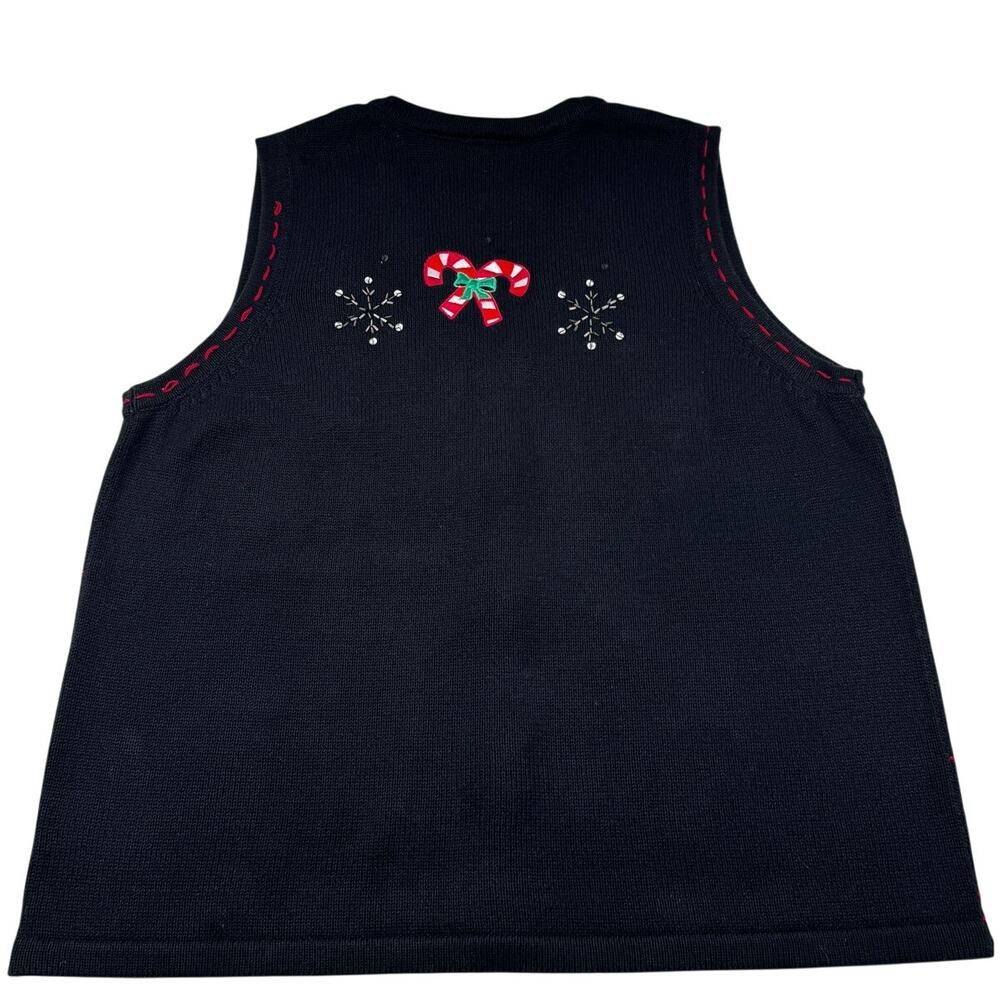 Basic Editions Holiday Vintage Christmas Theme Embroidered Vest Women's Size 2X - Picture 2 of 9